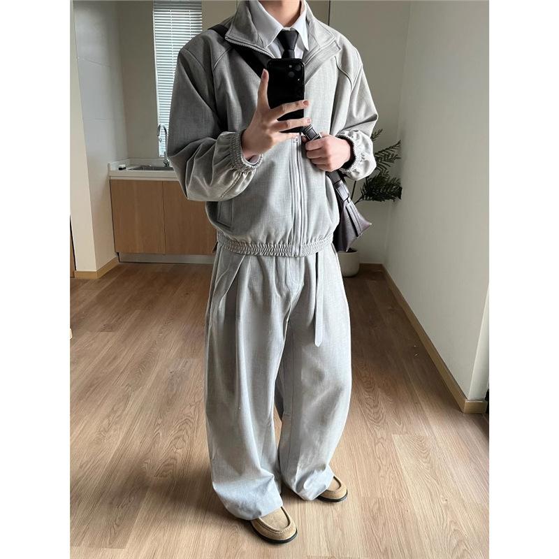 Summer light linen pattern casual pleated loose kasaya'zazen 'trousers breathable old money wind wide leg trousers