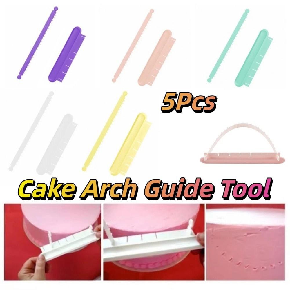 5Pcs Flexible Fondant Cake Arc Ruler Reusable Multi Size Cake Decorating Tools Graduated Scale DIY Bakeware Cake Arch Guide Tool