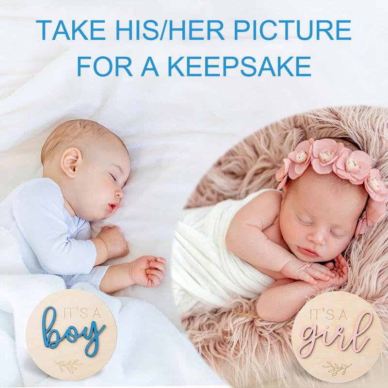 Знак для определения пола ребенка: 3 шт. Объявление 'Это мальчик/девочка' и 'Привет, мир' для больницы - Деревянный приветственный знак для новорожденного