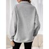 Zipper Slant Pockets Pullover Sweatshirt, Casual Long Sleeve Crew Neck Sweatshirt For Fall & Winter, Women's Clothing