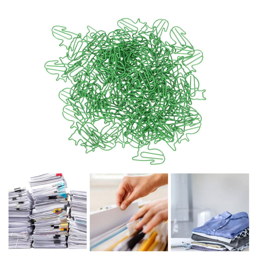 100 шт. Зеленые милые скрепки в форме кошки, забавные закладки, органайзеры для документов, забавный план закладок