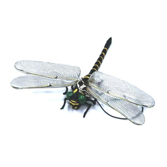Fake Dragonfly Decoration with Lanyard/Pin Portable Outdoor Camping Gnats Fly Repellent Simulated 3D Dragonfly Model Ornament Kids Educational Toy