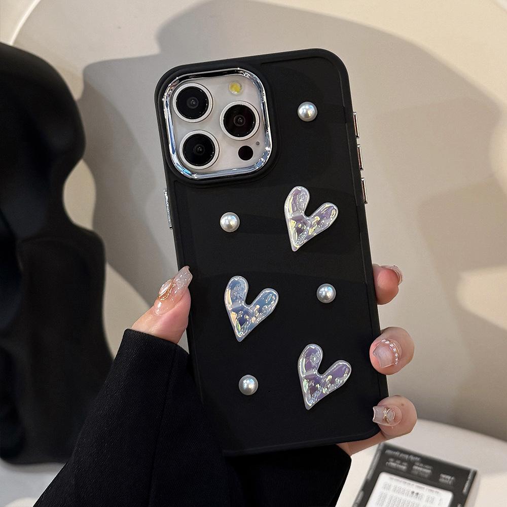 Трехмерный перламутровый яблочный чехол для телефона 17 iphone16 лазерный 15 подходит для 14promax темперамент 12 мягкий 11