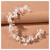 Bridal Handmade Luxurious Headband Knitting Gold Leaves Flower Pearls Gown Hair Vines for Bridesmaid Wedding Party Balls