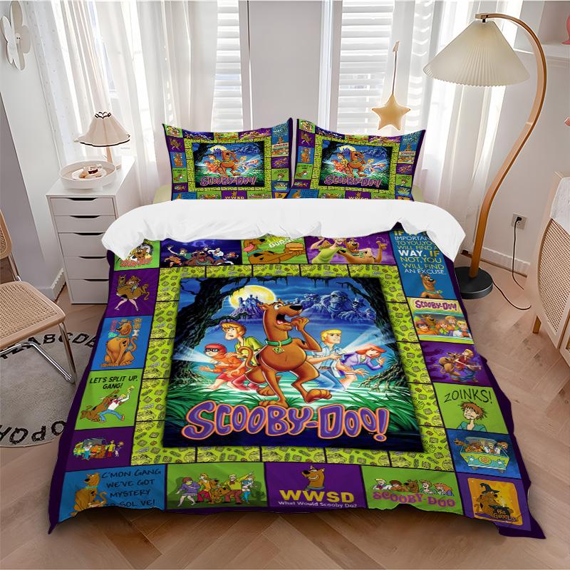 Scoobydoo Mystery Night Print 3Pcs Bedding Setduvet Cover With 2 Bedropillowcase Home Birthday Gift