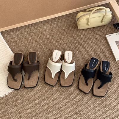 Туфли-шлепанцы на танкетке в стиле ретро, женская обувь для ношения, новинка лета 2025, сандалии для отпуска в римском стиле