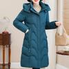 Middle Age Women's Long Parkas Hooded Elegant Loose Thick Warm Plus Size Coat Women Long Sleeve Outerwears