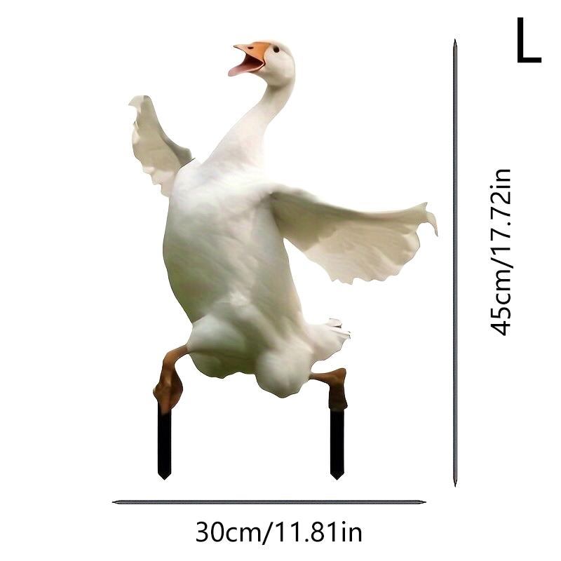 Акриловый садовый колышек в виде гуся, симпатичная статуэтка гуся, садовые украшения, украшение для газона, горшечных растений, цветочный горшок, украшение