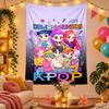 Полиэстеристый настенный гобелен с дизайном Kpop Охотники на демонов, Декоративное панно для спальни, гостиной, общежития