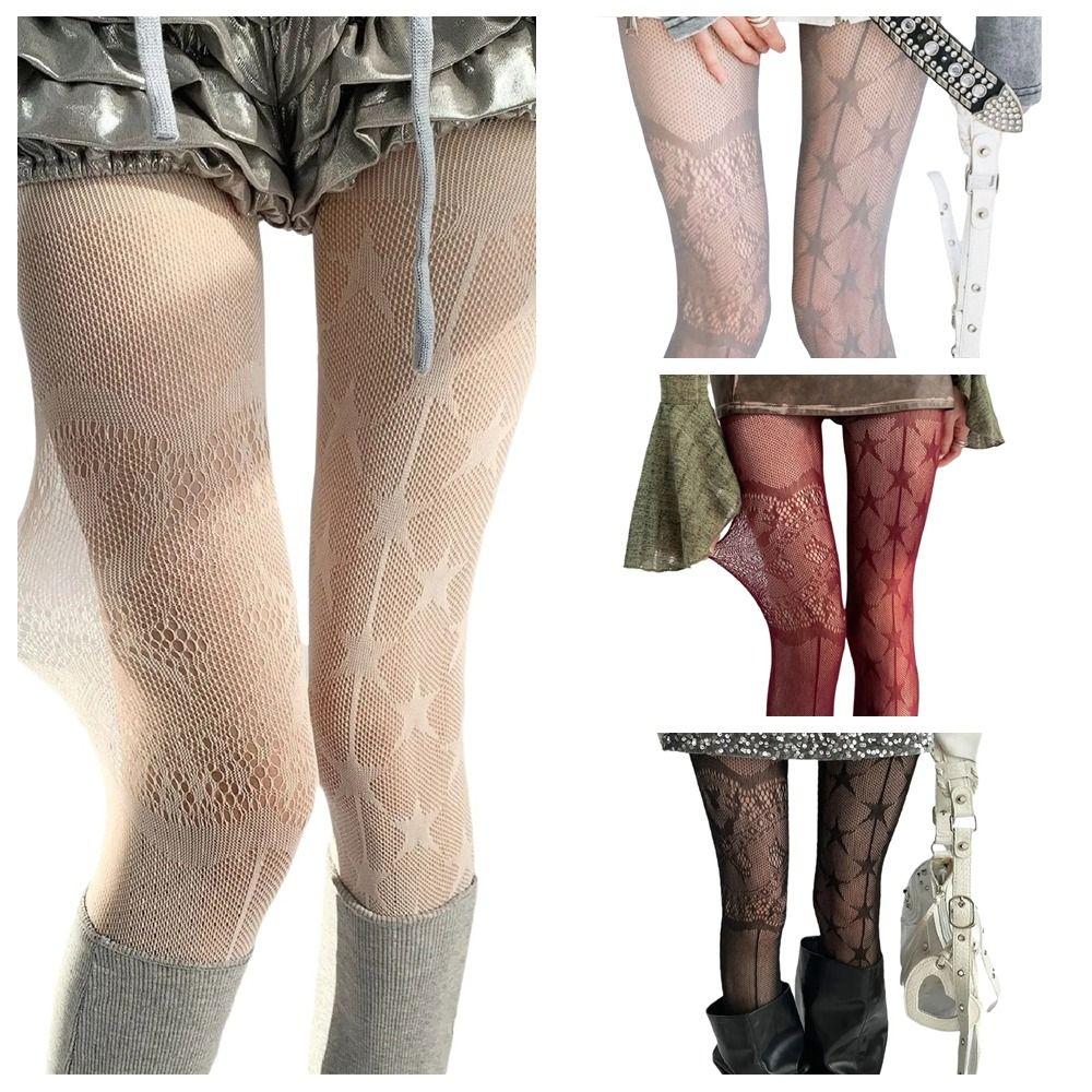 Mesh Design Net Socks Jacquard Small Flowe Hollowed Out Pantyhose Summer Season