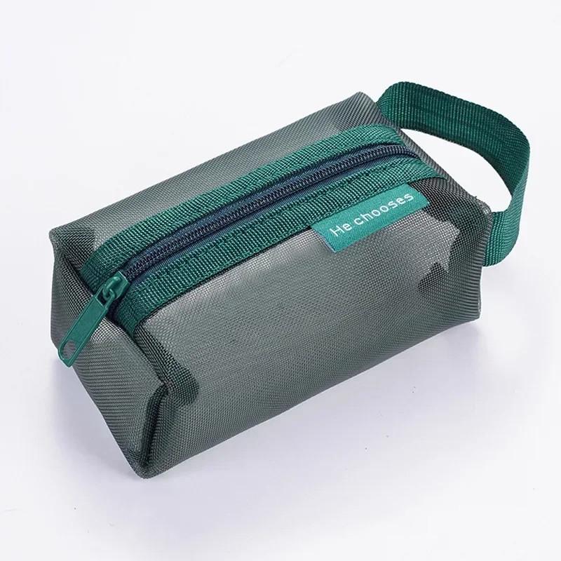 Simple Three-dimensional Square Nylon Mesh Coin Purse Portable Pouch Large Capacity Key Lipstick Earphone Organizer Card Bag