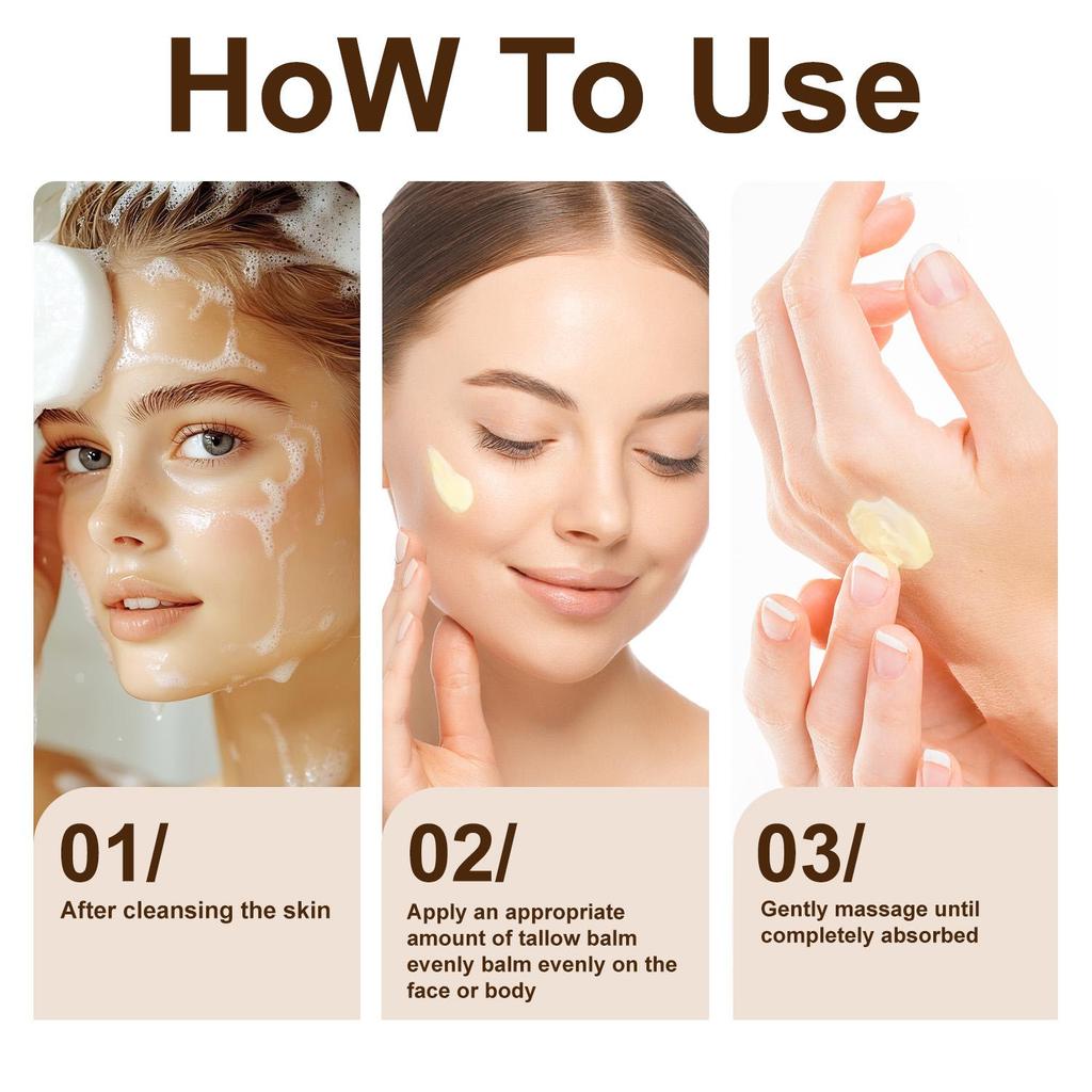 Whipped Tallow Face Cream-Moisturizing Dry Skin-Keep Complexion Glowing And Healthy-Suitable For All Skin Types, 200g