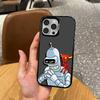 F-Funny B-Bender F-Futurama    Phone Case For iPhone17,16,15,14,13,12,11 Plus,Pro Max Colored Silver Plated Inside Cover