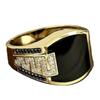 Men'S Ring Natural Charm Black Sapphire Gemstone Diamond Ring Jewelry