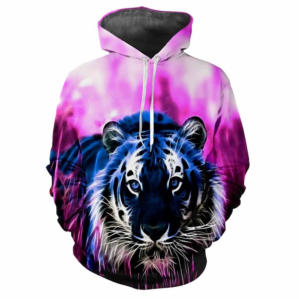 Тигр Животное Зверь 3D Печатный Весна И Осень Мужчины С Толстовкой Свободный Повседневный Модный Личность Для Создания Удобной Одежды