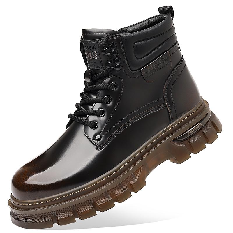 Высококачественная мужская уличная повседневная обувь на толстой подошве с высоким верхом, модная шнуровка, мужские осенне-зимние ботинки в стиле ретро рабочей одежды