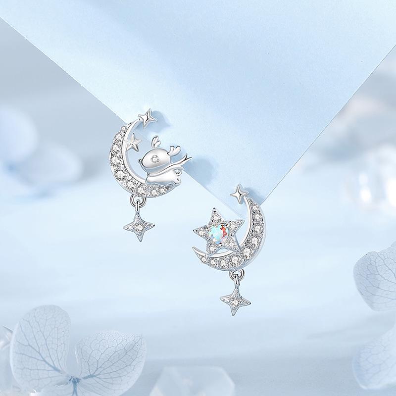 Браслет в корейском стиле с луной и оленями: Браслет из лунного камня в стиле Мори, Идеальный рождественский подарок для друзей