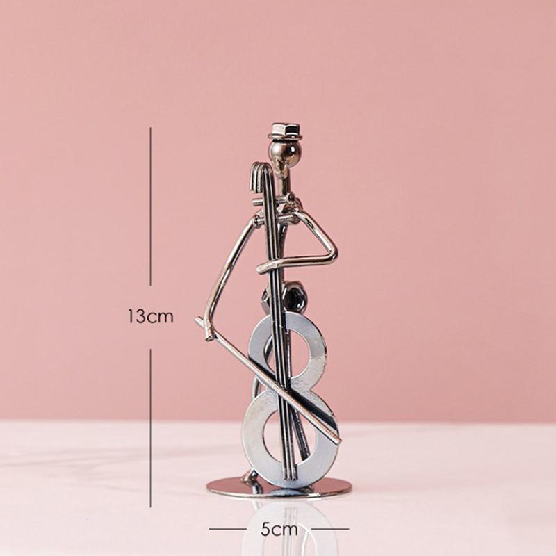 Металлический музыкант, гитарист, статуя, музыкальный инструмент, маленькое железо, искусство, коллекционная кафе, офис, книжная полка, украшение статуэтки для дома