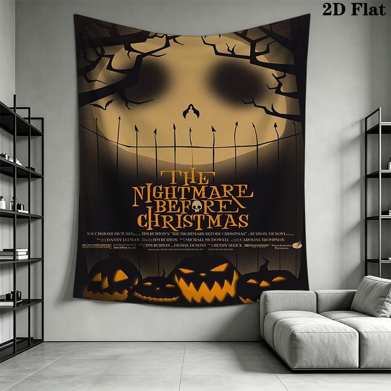 Jack Skellington Halloween Tshirt Tapestry Background Cloth Fashion Print Wall Decoration Atmospheric Background Cloth Wall Covering Decoration