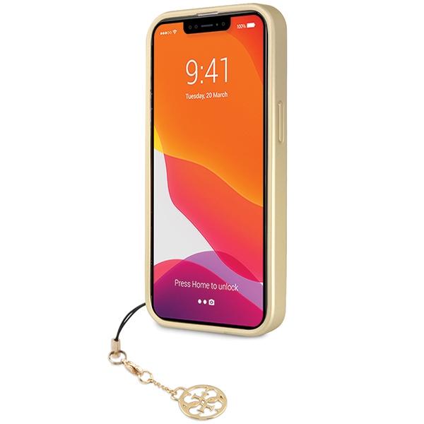 Etui do iPhone 14 Pro Guess 4G Charms Collection Szare