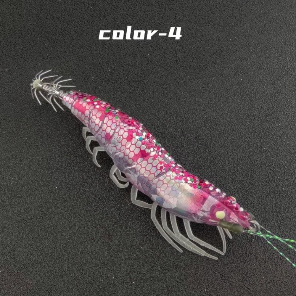 Wooden Material Squid Jig 10cm Length Flying Squid Jig Horizontal Shrimp Bait Saltwater Fishing