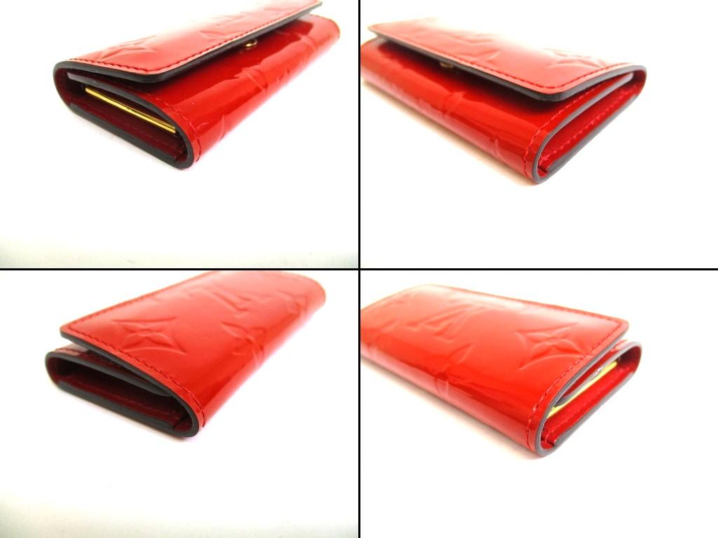 Authentic LOUIS VUITTON Vernis Red Leather Multicles 4 Pics Key Cases #b084  Seller refurbished