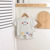 FADOBABY Детский Унисекс Корейский Стиль Мультяшный Летний Комплект из Футболки и Шорт