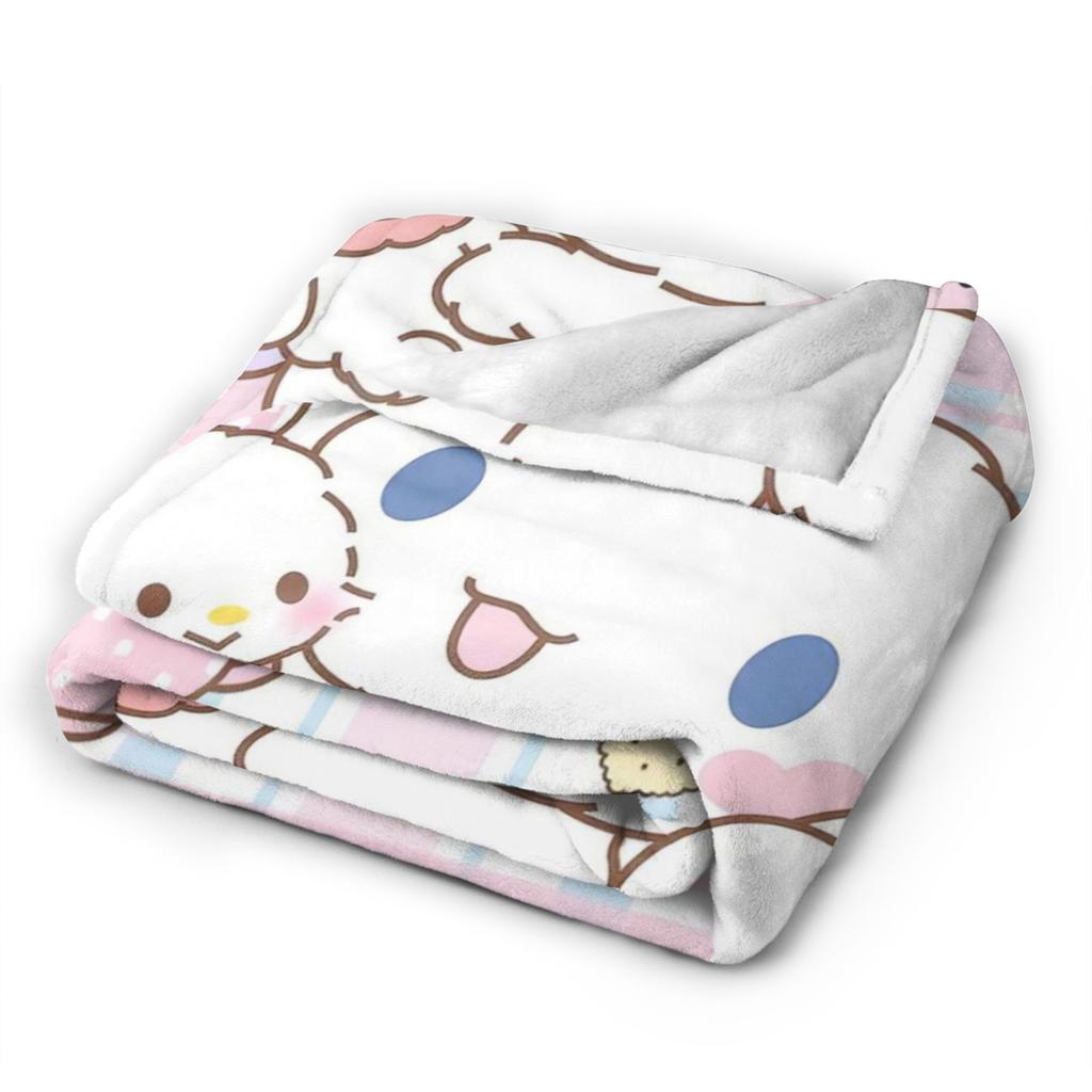 Одеяла Cinnamoroll Мультяшные Фланелевые Потрясающие Дышащие Пледы для Кровати Дивана Декора