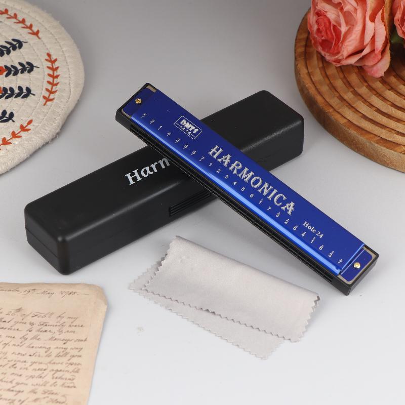 Harmonica Key Of C 24 Hole Diatonic Harmonica C With Case For Beginner Students Kids Gift Blues With Case