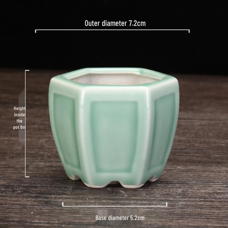 Керамический горшок для суккулентов и бонсай из фиолетовой глины - Высококачественный глазурованный мини-цветочный горшок