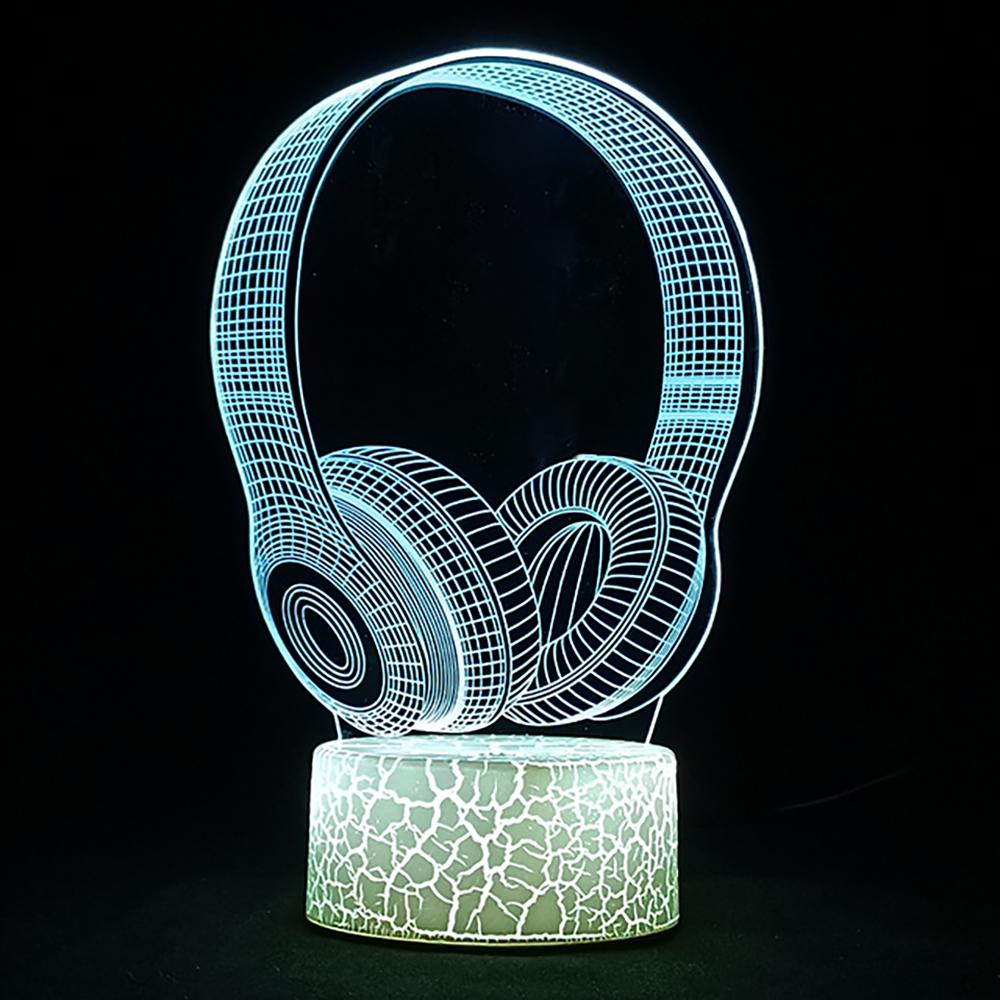 3D наушники Illlusion Lamp Studio Monitor гарнитура музыкальные наушники 3D ночник цвета спальня настольная лампа для детей