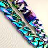 Rainbow Color Vacuum Plating 316L Stainless Steel Width 32mm Very Heavy 40-55cm Big Necklace