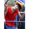 Японский цельный комплект для косплея, аниме Monkey D Luffy, жилет и брюки, красная талия, синие шорты, мужские брюки