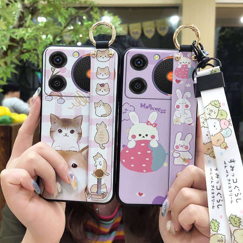 Phone Holder Anti-knock Phone Case For ZTE Nubia Music Lanyard Ring Waterproof Shockproof Kickstand Wrist Strap Cartoon