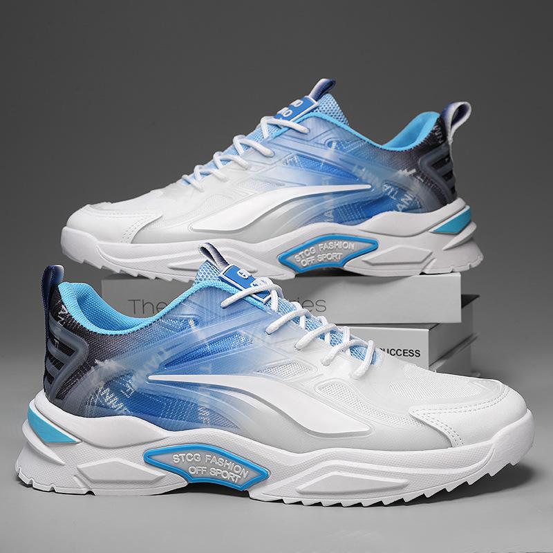 Мужская обувь, новые дышащие сетчатые туфли, мужская спортивная и повседневная обувь, модные универсальные белые туфли, модная обувь для папы-бега