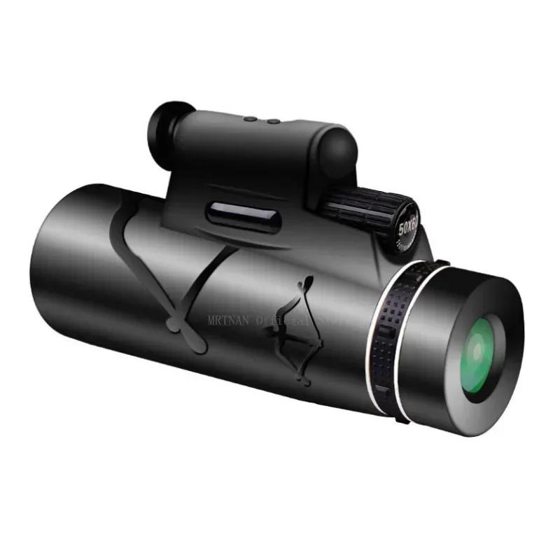 Powerful 50x60 Monocular Telescope Professional Long Range Prismatic Zoom HD BAK4 Portable Binoculars for Hunting