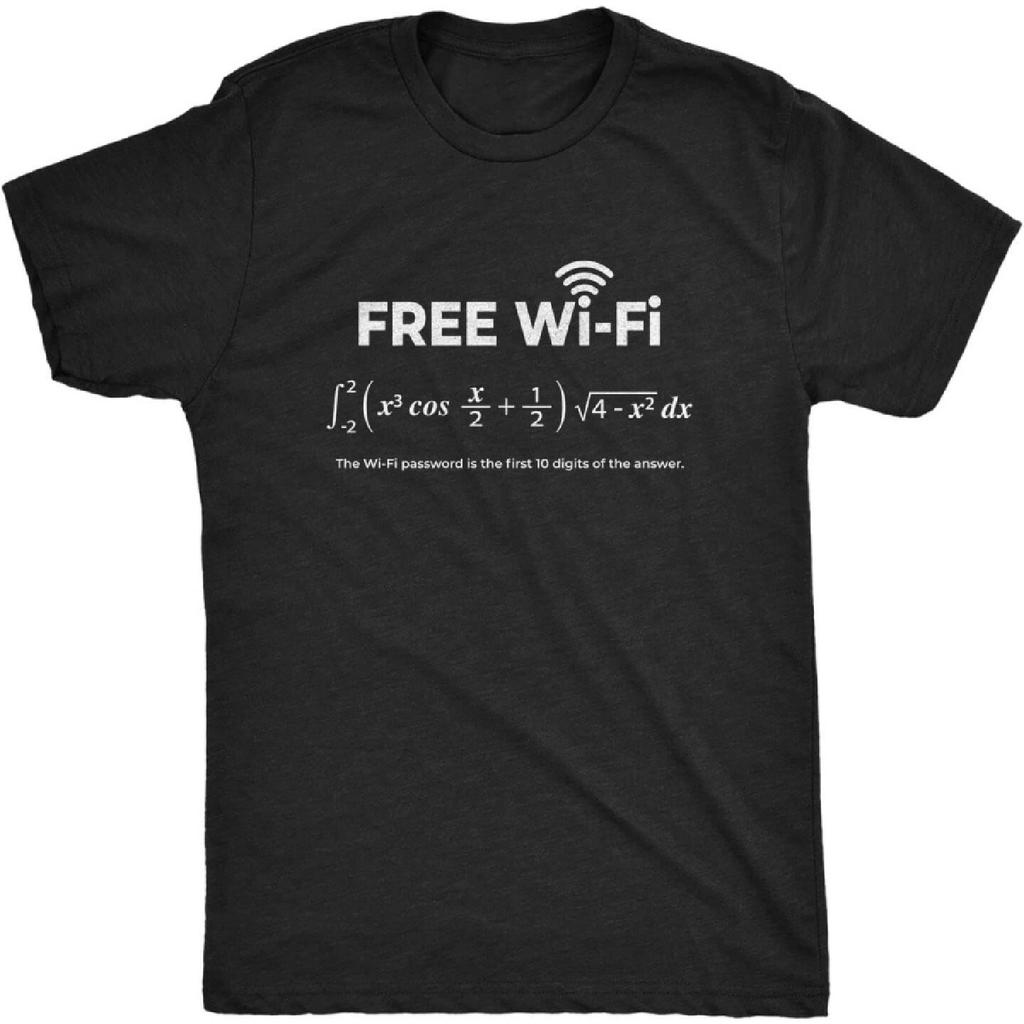 Мужская футболка с надписью Free WiFi, смешная, гиковская, с математическим уравнением, новинка, черная
