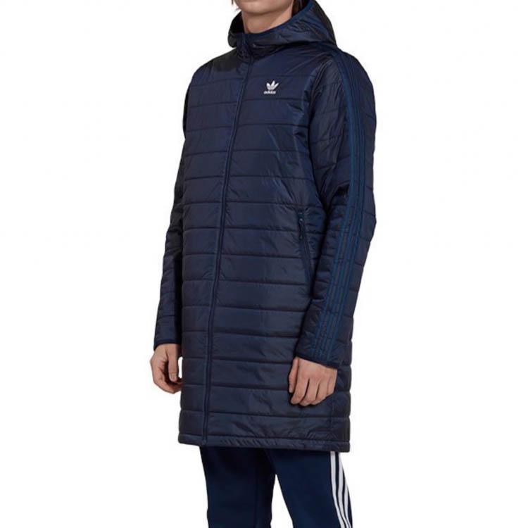 adidas Теплая спортивная хлопковая куртка средней длины с капюшоном, мужская верхняя одежда, синяя HM2460