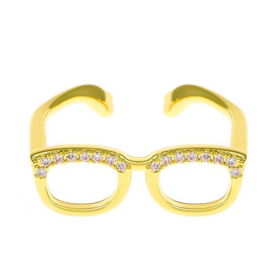 Парное кольцо на палец Мини очки Регулируемое кольцо Искрящееся кольцо на кончик пальца с инкрустацией стразами Аксессуар для пальца