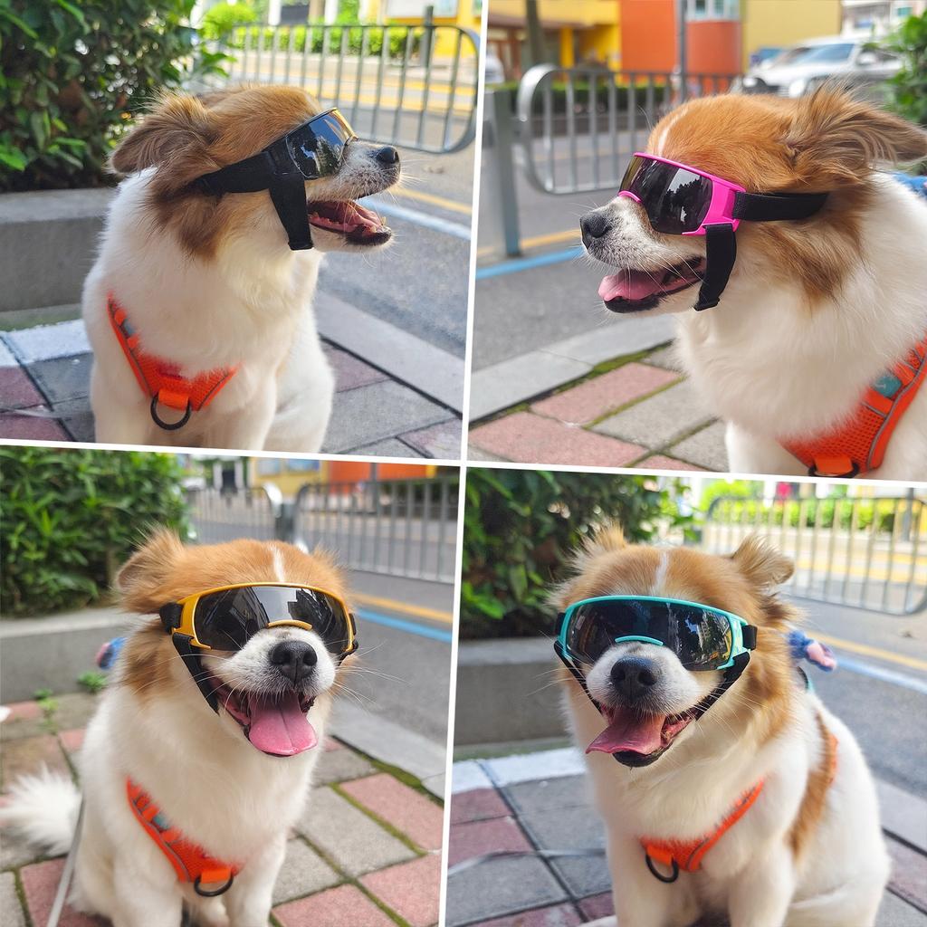 Dog Goggles Anti-UV Pet Sunglasses Anti-dust Windproof Glasses Dog Sunscreen with Adjustable Strap for Dog