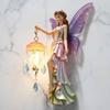 Fairy Wall Lamp Carved Figurine with Lantern Subdued Lighting Decor for