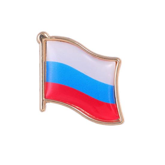 Брошь Символ Урожая Элементы Национального Флага Полосатый Принт Лента Победы Золотой Колос Символическая Булавка Значок на Пальто Шляпу Рюкзак Патриотический Аксессуар
