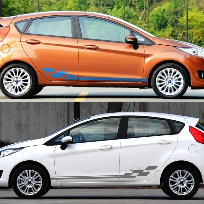 Виниловые наклейки на боковые юбки дверей автомобиля для Ford Fiesta MK6 MK7 Mk8 6 7 ST Автомобильные графические наклейки для декора Тюнинг Аксессуары