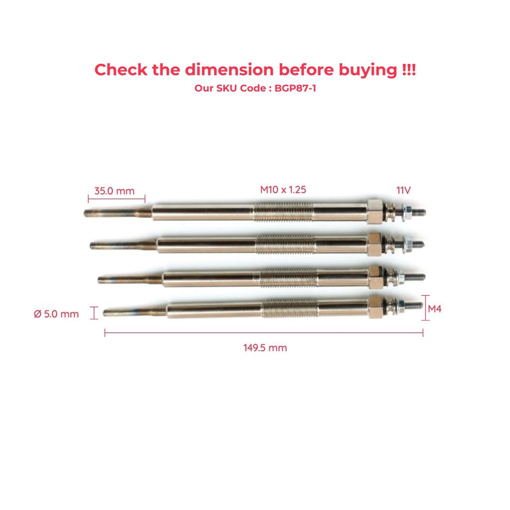 EGP87-1 4 шт. Свеча накаливания нагревателя 11 Вольт ME203539 для Mitsubishi Pajero Montero Shogun V60 V80 4M41/T Canter 35 55 4M42-0AT