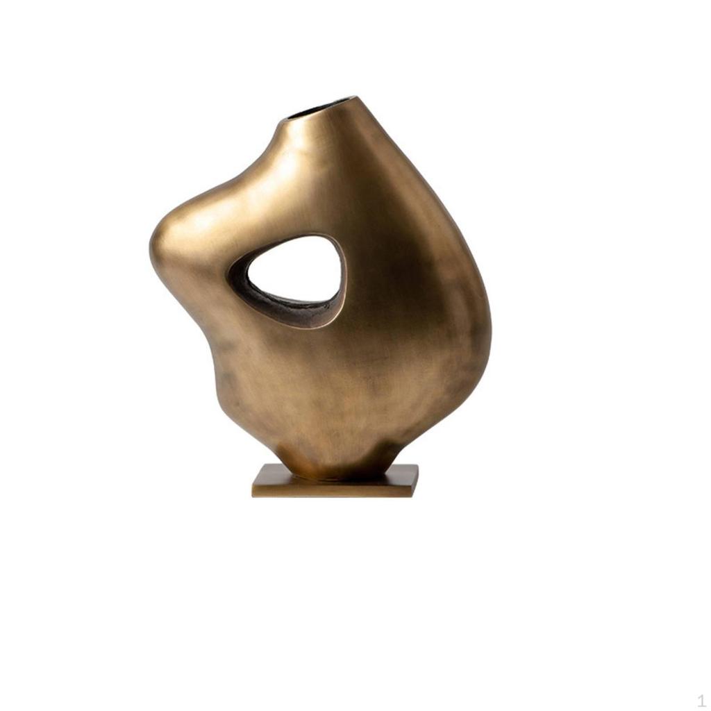 Large Decorative Vase for Living Room Metal Artistic Centerpiece Abstract Hollow
