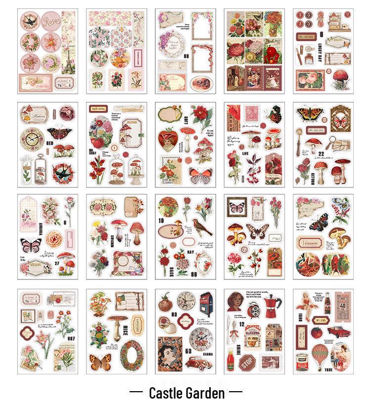 Infeel.Me Island Mountain Wind Series Sticker Book: DIY Journal Decoration - 4 Designs