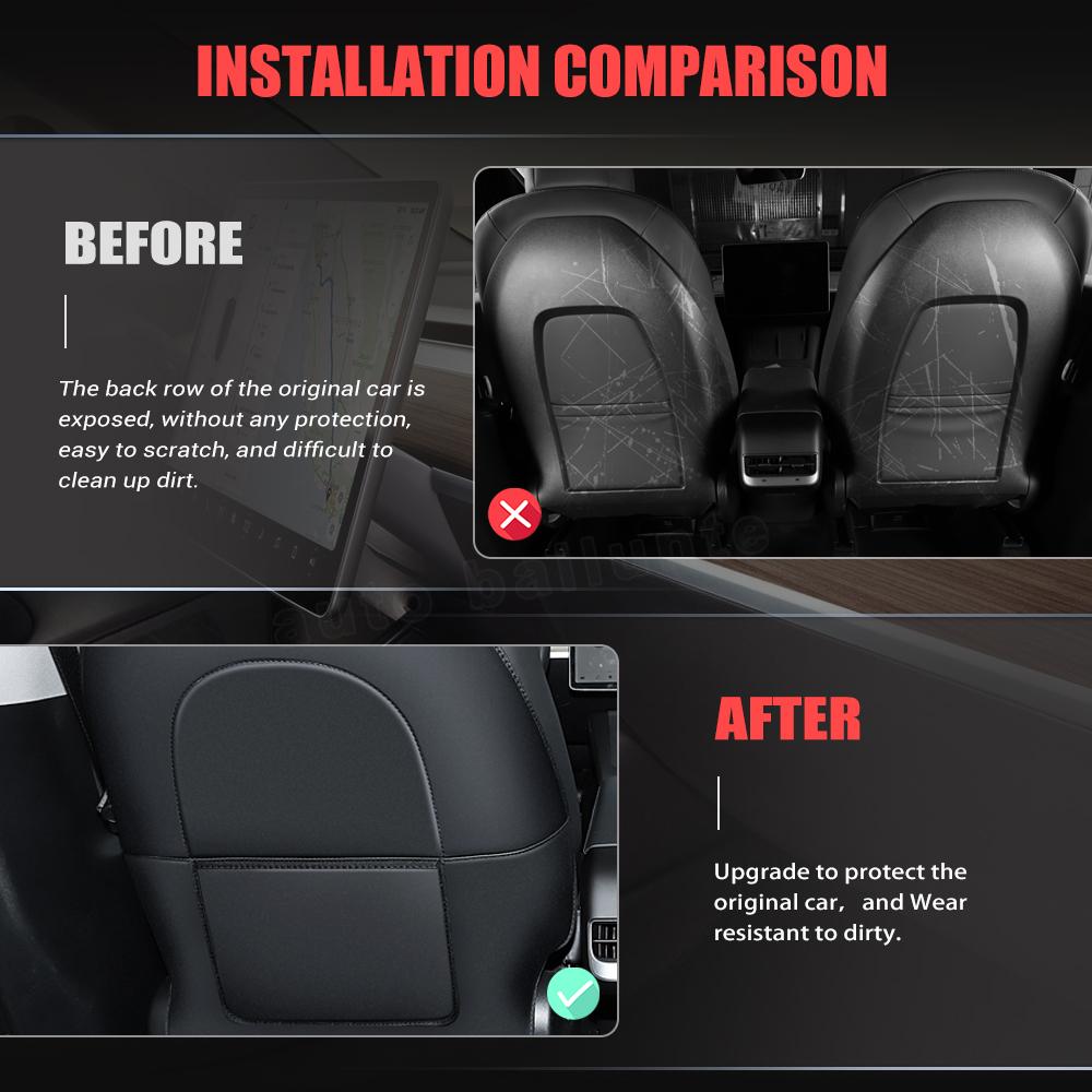2 шт., защитная накладка для автомобильного сиденья, модификация, детская защита от грязи, кожаная защита для модели автомобиля Tesla 3 года