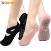 1 пара спортивных носков для йоги для женщин и девочек, нескользящие носки для барре со шнурками, носки для балета и танцев для йоги, пилатеса, балета, барре-танцев