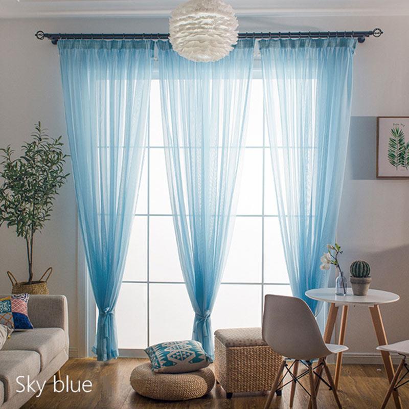 1 шт., простые занавески для окон, сплошные дверные шторы, драпировка, прозрачный тюль для гостиной