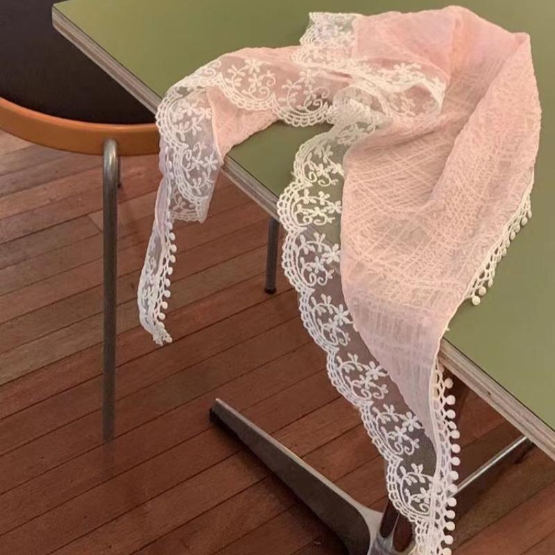 Инс Сладкий Кружевной Шарф для Волос Женский Ретро Треугольная Повязка на Голову Ремешок Сумка для Волос Головной Платок Шляпа Путешествия Фото Повязка на Голову Тюрбан Аксессуары